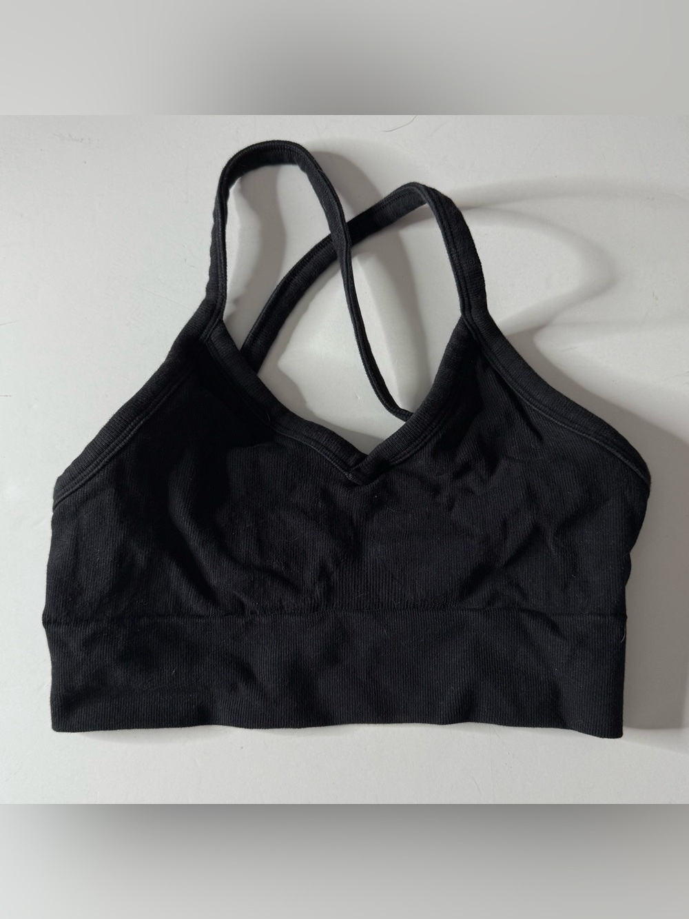 Alo Yoga Black Seamless V-Neck Bralette